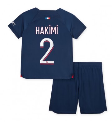 Paris Saint-Germain Achraf Hakimi #2 Replica Home Stadium Kit for Kids 2023-24 Short Sleeve (+ pants)